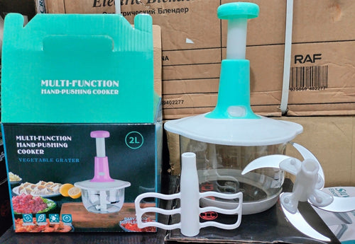 2 Litre Manual Hand Push Food Chopper – Heavy Duty Vegetable & Onion Cutter housewarecollections