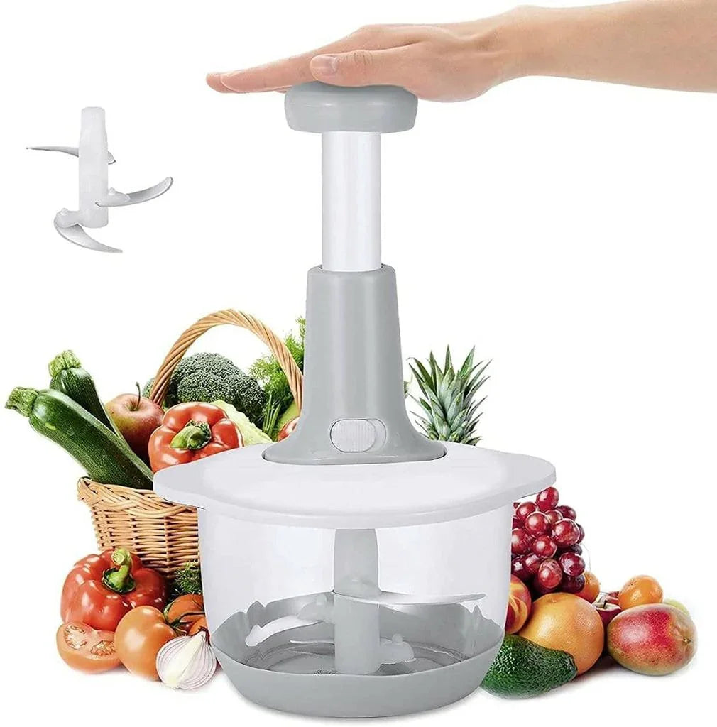 2 Litre Manual Hand Push Food Chopper – Heavy Duty Vegetable & Onion Cutter housewarecollections