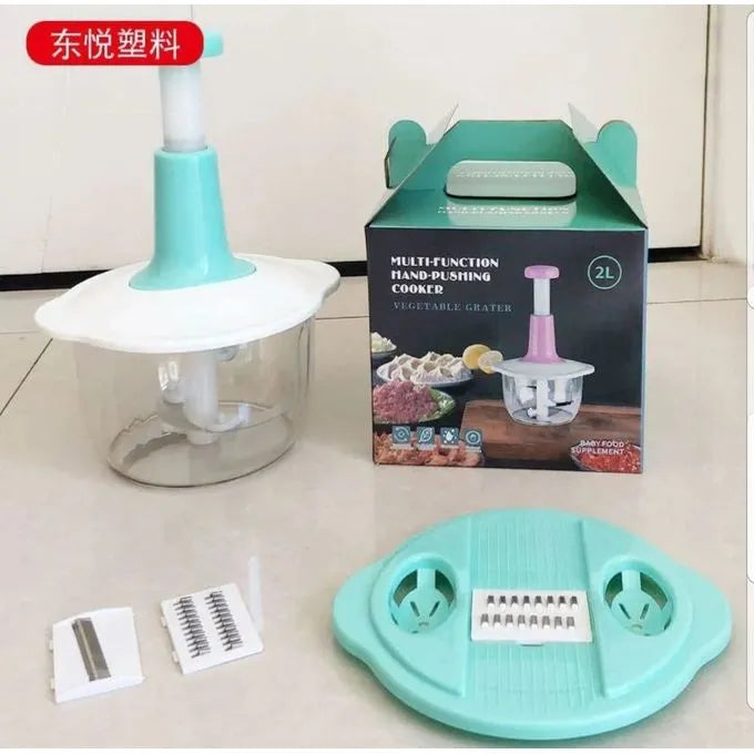 2 Litre Manual Hand Push Food Chopper – Heavy Duty Vegetable & Onion Cutter housewarecollections