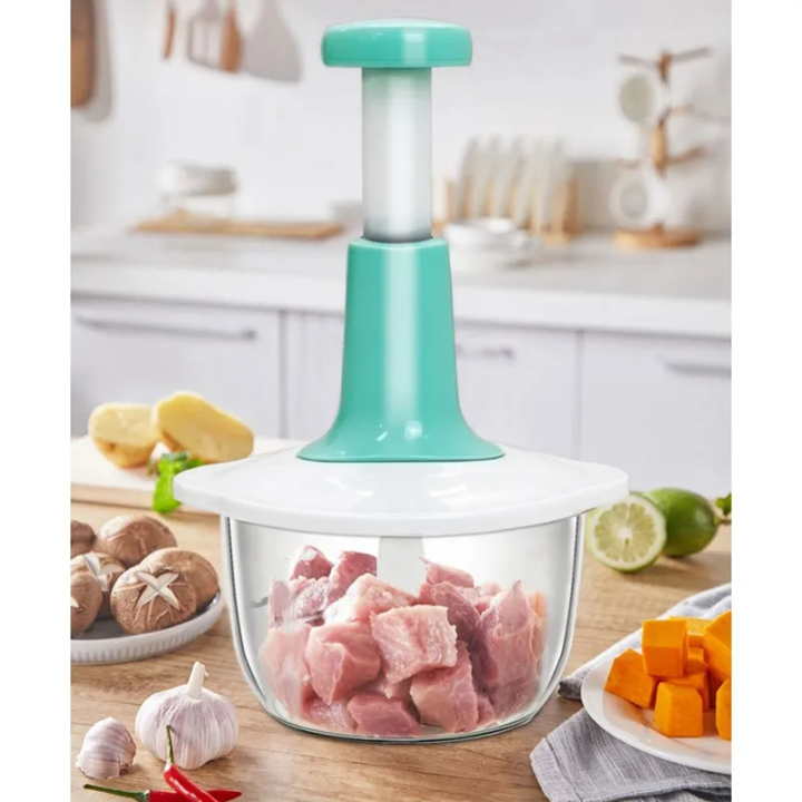 2 Litre Manual Hand Push Food Chopper – Heavy Duty Vegetable & Onion Cutter housewarecollections