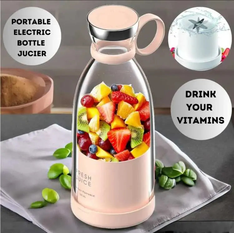 HousewareCollection Wireless Portable Electric Juicer Blender | USB Rechargeable Mini Juice Maker with 4 Stainless Steel Blades | Multifunction Fruit & Smoothie Mixer housewarecollections