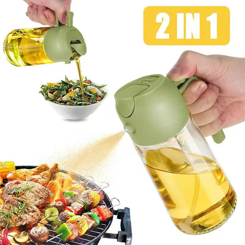 HousewareCollection 500ml Glass Oil Spray Bottle | Premium Kitchen Oil Mister for Cooking, Baking & Salad Dressing | Reusable Fine Mist Oil Sprayer housewarecollections