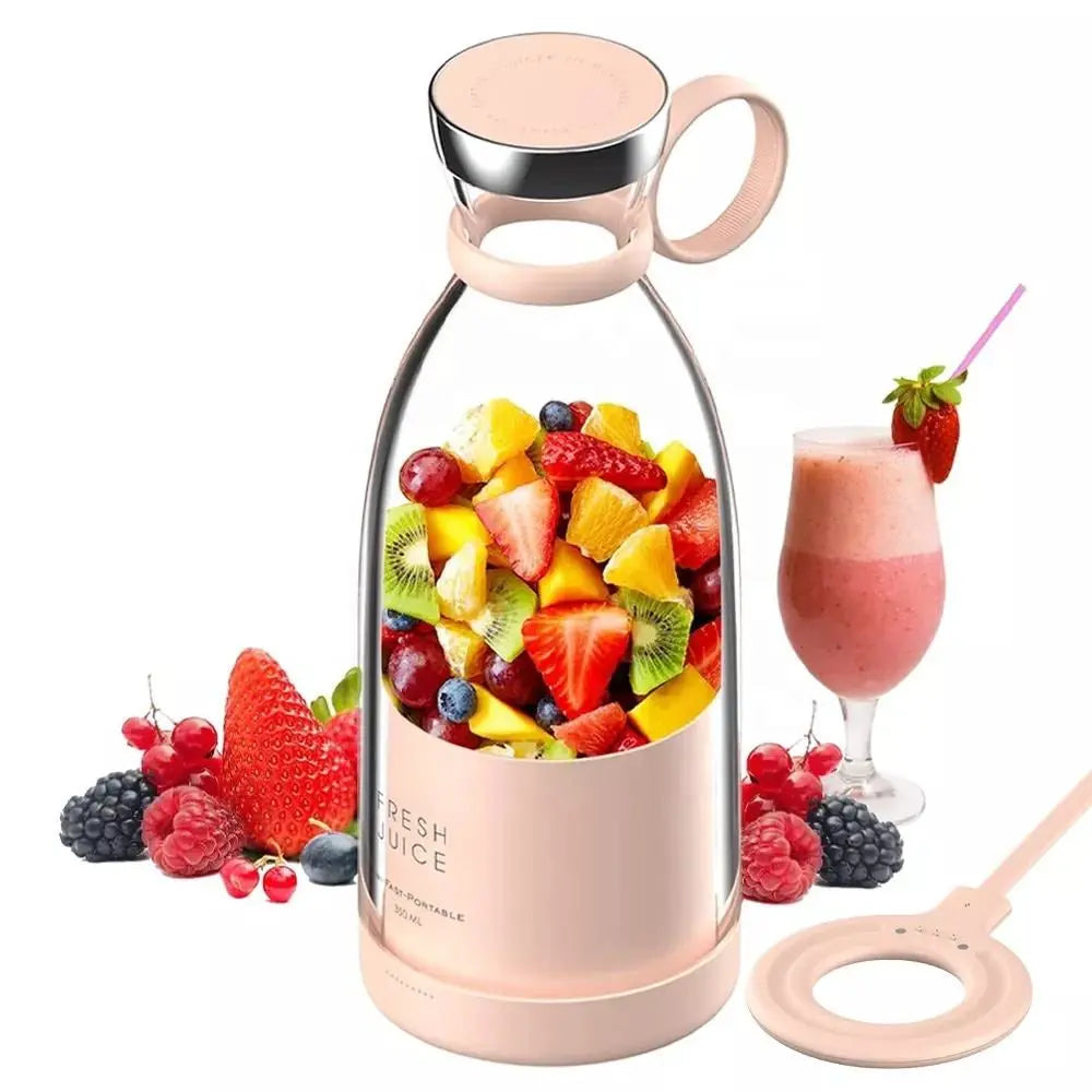 HousewareCollection Wireless Portable Electric Juicer Blender | USB Rechargeable Mini Juice Maker with 4 Stainless Steel Blades | Multifunction Fruit & Smoothie Mixer housewarecollections
