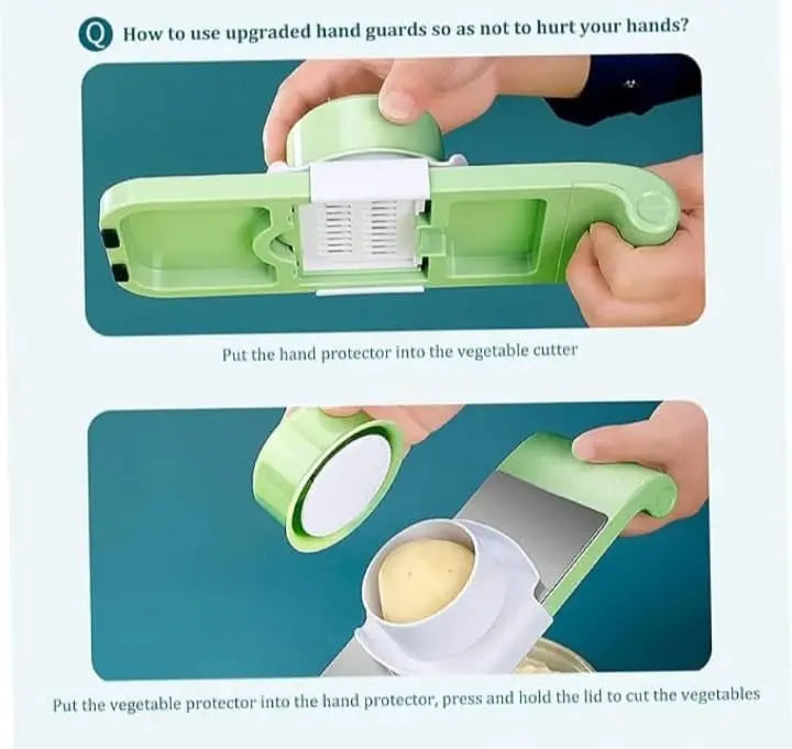 HousewareCollection Professional 5-in-1 Vegetable Cutter & Manual Slicer | Multi Blade Onion, Potato, Tomato, Garlic & Carrot Chopper with Collection Basin | Adjustable Kitchen Vegetable Cutter housewarecollections