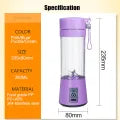 HousewareCollection USB Rechargeable Portable Juicer Blender 380ml | 6-Blade Electric Fruit Mixer & Smoothie Maker | Personal Size Food Grade Juice Blender housewarecollections