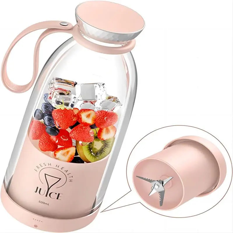 HousewareCollection Wireless Portable Electric Juicer Blender | USB Rechargeable Mini Juice Maker with 4 Stainless Steel Blades | Multifunction Fruit & Smoothie Mixer housewarecollections