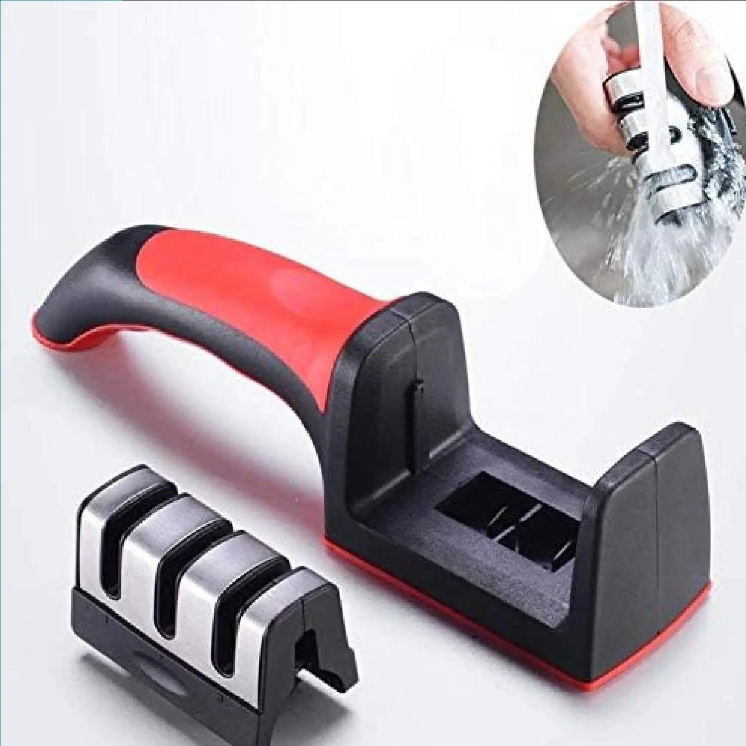 HousewareCollection 3-in-1 Professional Knife Sharpener | Manual Kitchen Knife Sharpening Tool | Multi-Stage Blade Sharpener for Kitchen Knives housewarecollections