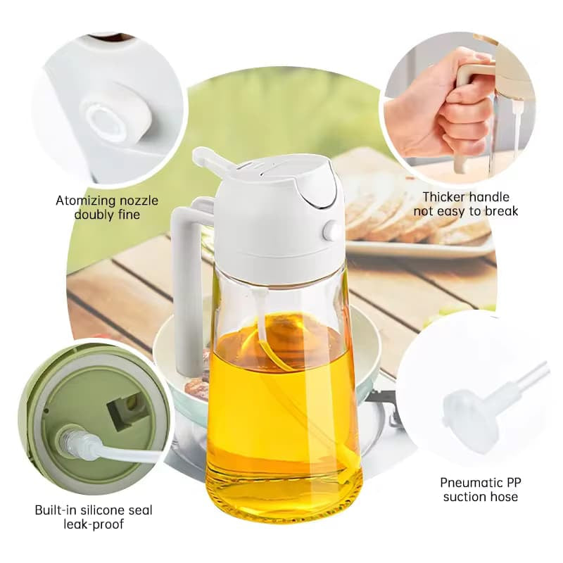 HousewareCollection 500ml Glass Oil Spray Bottle | Premium Kitchen Oil Mister for Cooking, Baking & Salad Dressing | Reusable Fine Mist Oil Sprayer housewarecollections
