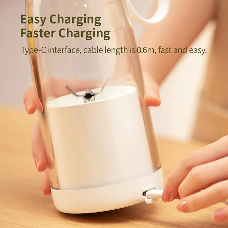 HousewareCollection Wireless Portable Electric Juicer Blender | USB Rechargeable Mini Juice Maker with 4 Stainless Steel Blades | Multifunction Fruit & Smoothie Mixer housewarecollections