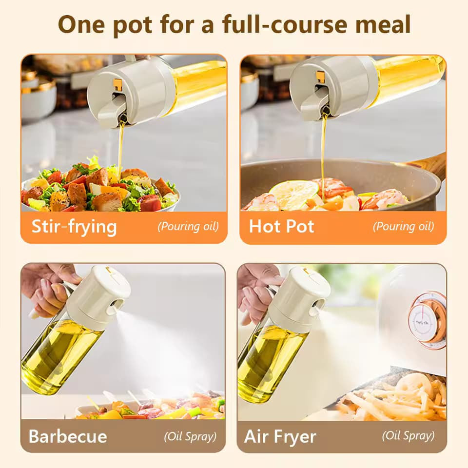 HousewareCollection 500ml Glass Oil Spray Bottle | Premium Kitchen Oil Mister for Cooking, Baking & Salad Dressing | Reusable Fine Mist Oil Sprayer housewarecollections