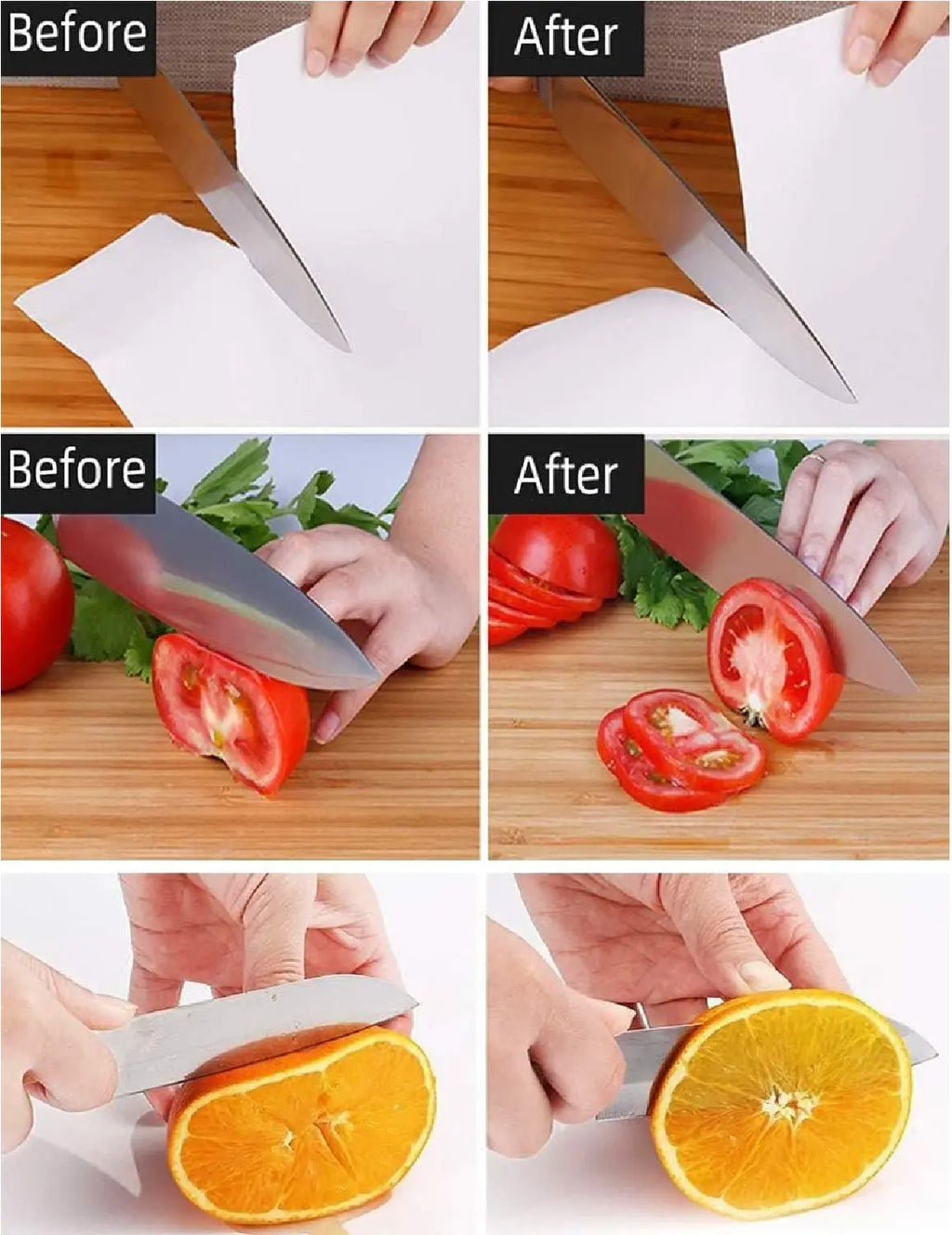 HousewareCollection 3-in-1 Professional Knife Sharpener | Manual Kitchen Knife Sharpening Tool | Multi-Stage Blade Sharpener for Kitchen Knives housewarecollections