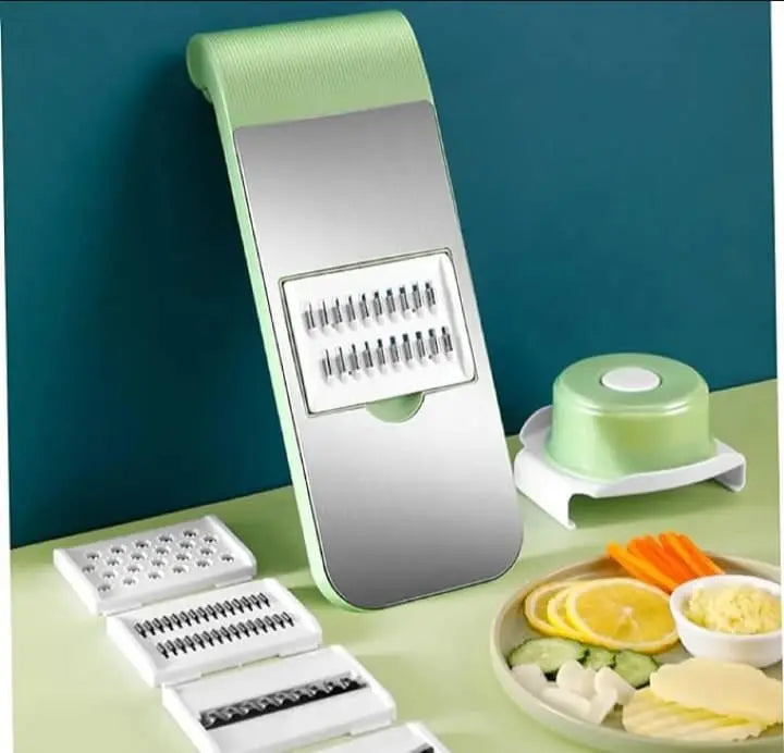 HousewareCollection Professional 5-in-1 Vegetable Cutter & Manual Slicer | Multi Blade Onion, Potato, Tomato, Garlic & Carrot Chopper with Collection Basin | Adjustable Kitchen Vegetable Cutter housewarecollections