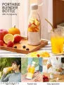 HousewareCollection USB Rechargeable Portable Juicer Blender 380ml | 6-Blade Electric Fruit Mixer & Smoothie Maker | Personal Size Food Grade Juice Blender housewarecollections