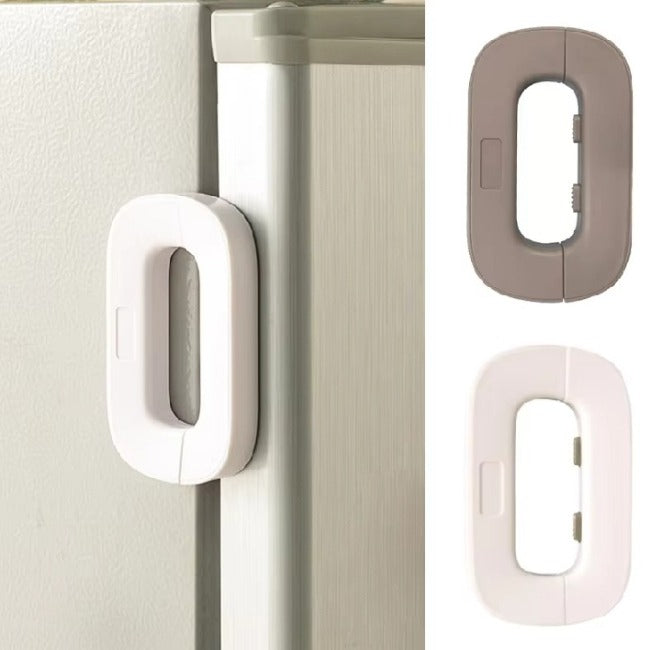 HousewareCollection Premium Fridge Safety Lock | Adhesive Child Safety Refrigerator Door Lock | Double Press Unlock Cabinet & Freezer Security Lock housewarecollections
